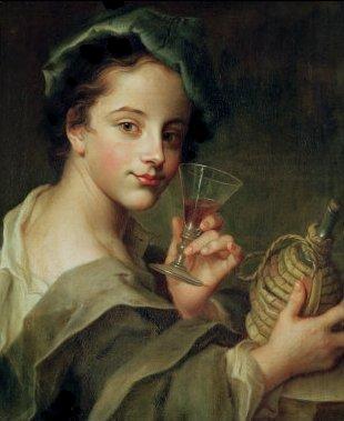 Philippe Mercier Femme au Verre de Vin フィリップ・メルシエ ワイングラスを持つ女